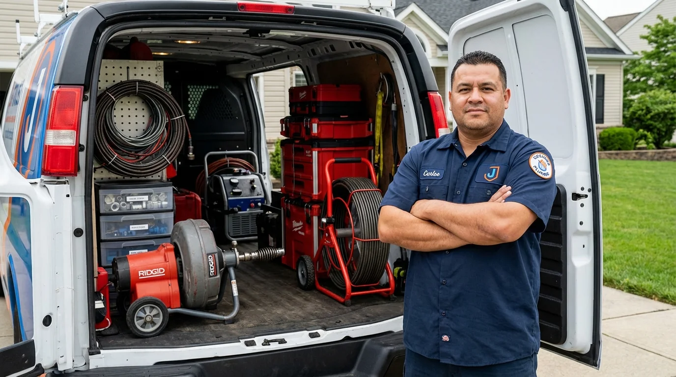 Professional drain cleaning equipment and Johns Plumbing LLC plumber in Mount Angel