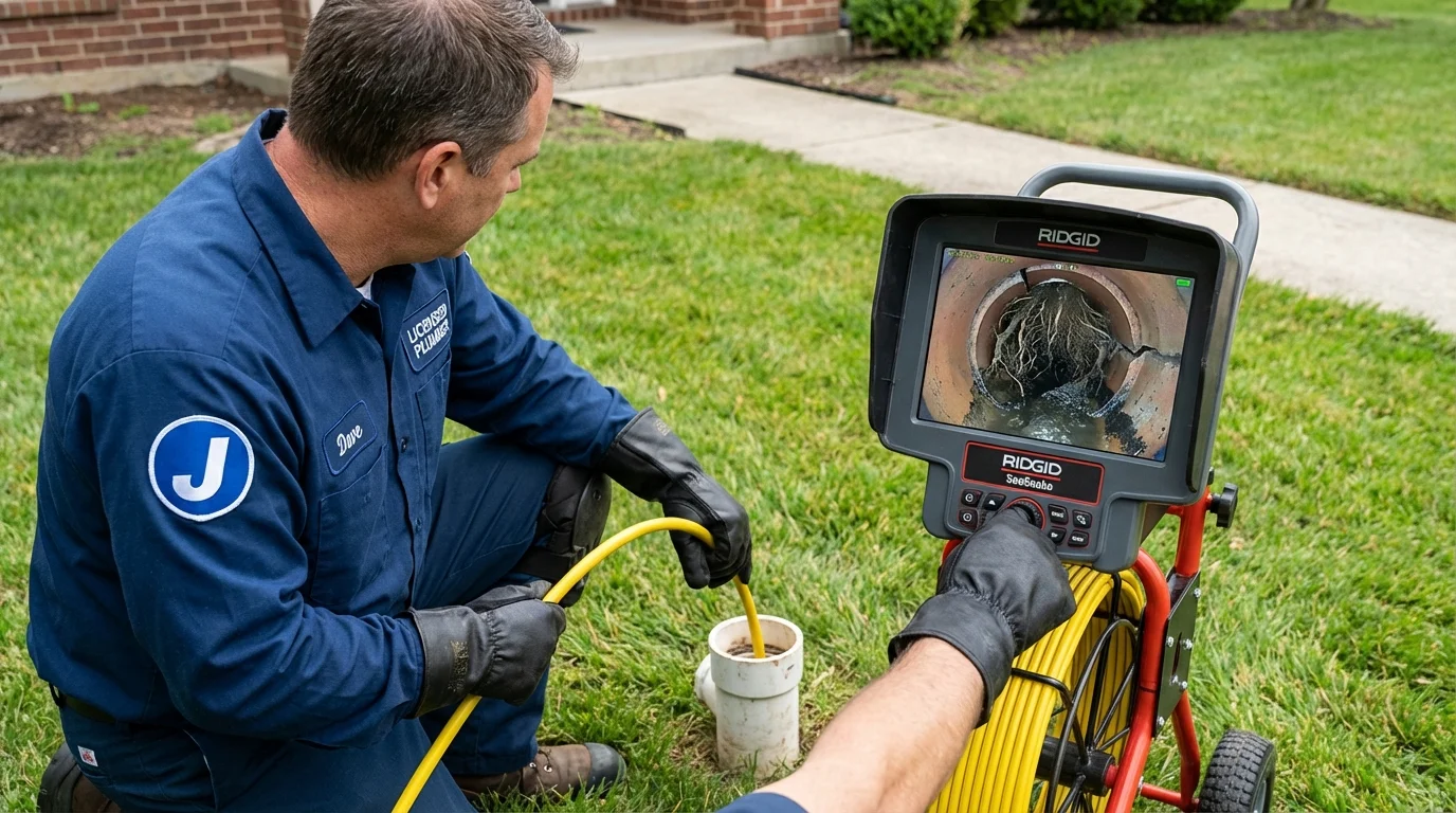 Sewer camera inspection being performed by Johns Plumbing LLC in Mount Angel